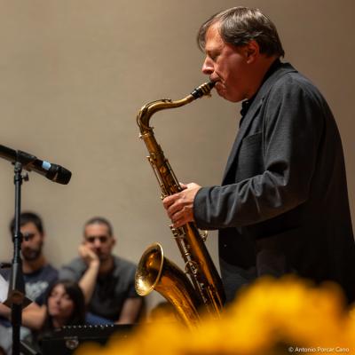 Chris Potter. Memorial for Al Foster at St. Peter's Church. NYC, 2025.