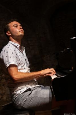 Matyas Gayer at GMF Tuscany Jazz. Certaldo Alto, 2024.