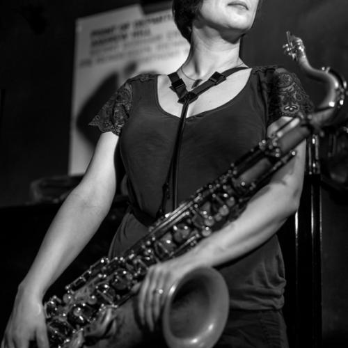 Ingrid Laubrock (2016) in Jimmy Glass Jazz Club. Valencia.